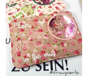 Stickdatei ITH - Mug Rug "Coffee/Tea is like a hug in a mug"